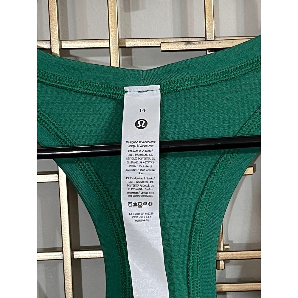 Lululemon Peloton Swiftly Tech Racerback Tank Top 2.0 Green Size 14‎ NWT - Picture 6 of 6